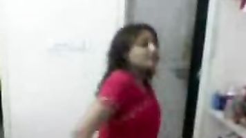 Pakistani Wife In Red Sari - Movies.