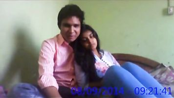 Shy Indian college girl exposing her juicy boobs to her boyfriend lifting her shirt off on camera