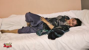 Inside her bedroom she continues her mischievous behavior by giving us a private show.