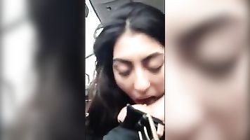 Tamil Slut Sucks White Dick in Car